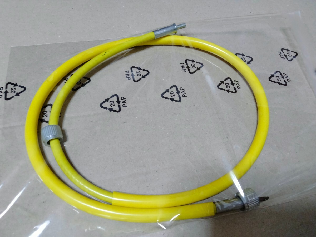 送料込み KAWASAKI Z400FX Z550FX Z500 Z400GP スピード メーター ワイヤー ケーブル 黄色 イエロー 新品拍卖