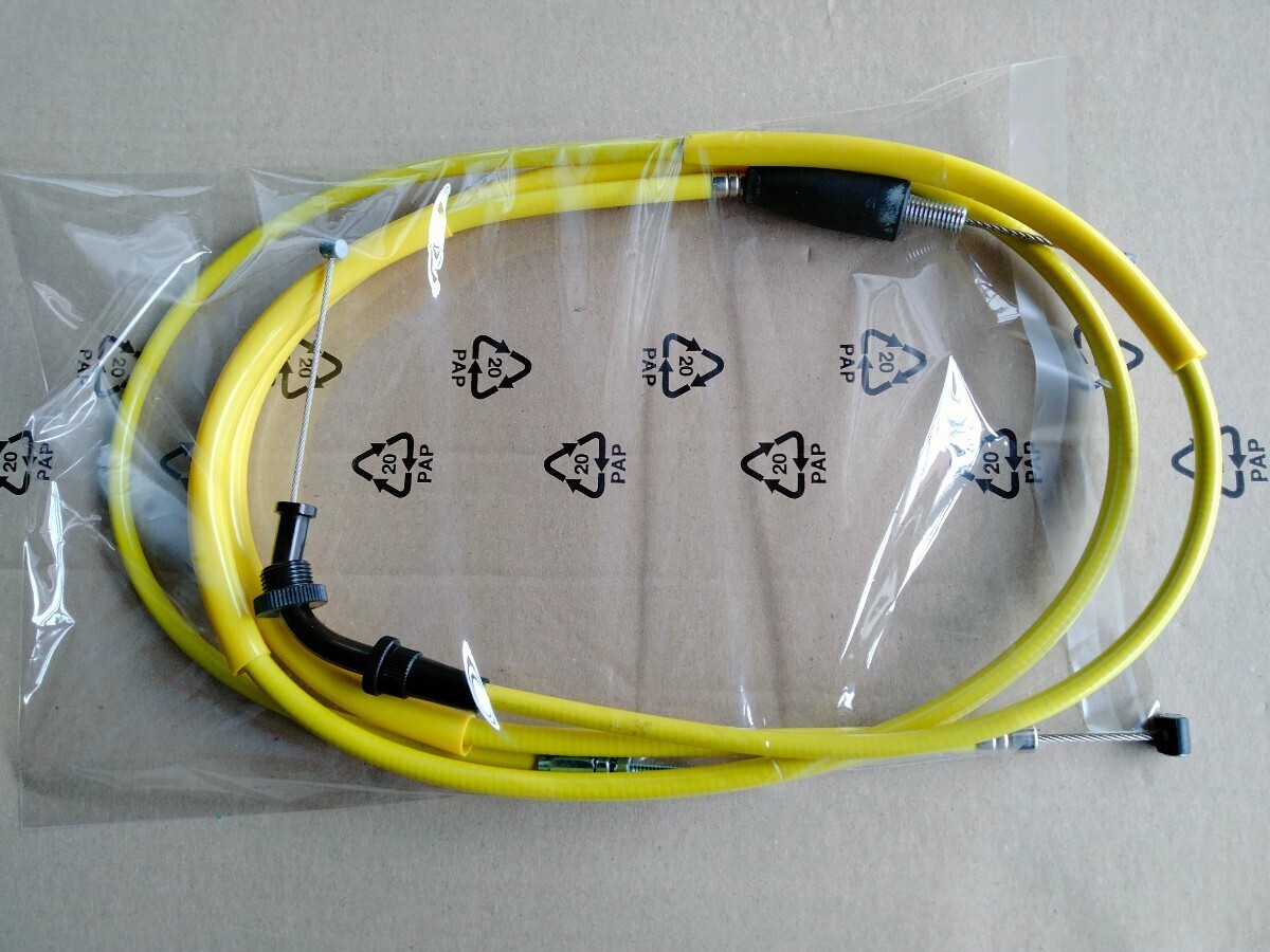 送料込み SUZUKI GSX400E GSX250E ザリゴキ純正長さ アクセル アクセル クラッチ ワイヤー ケーブル セット イエロー 拍卖