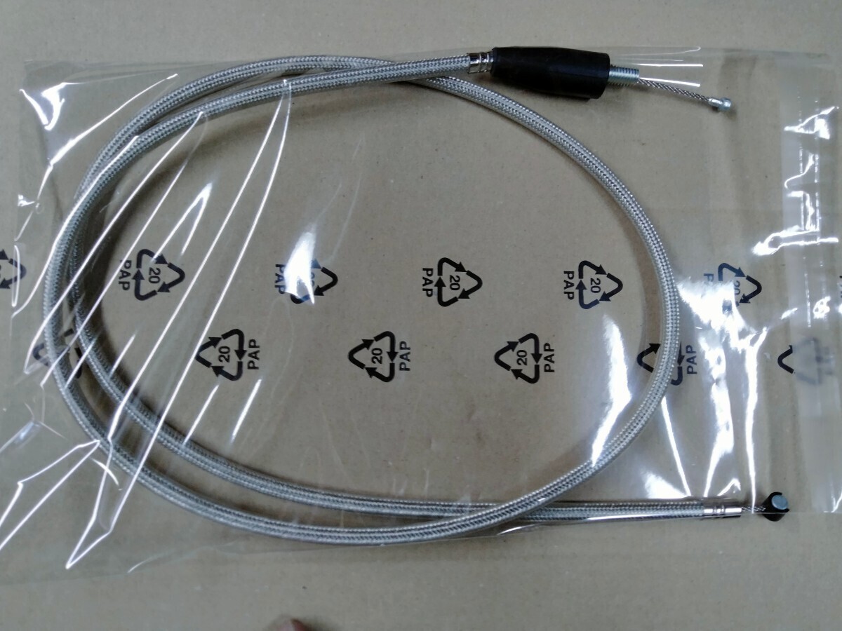 送料込み SUZUKI RG250 RG250E X7 10cm ロングクラッチ ワイヤー ケーブル メツシュ 新品拍卖