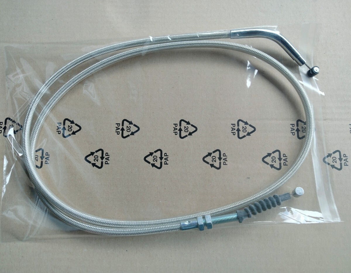 送料込み KAWASAKI GPZ400F GPZ400F2 GPZ550F クラッチ ワイヤー ケーブル メツシュ 25 cmロング 拍卖