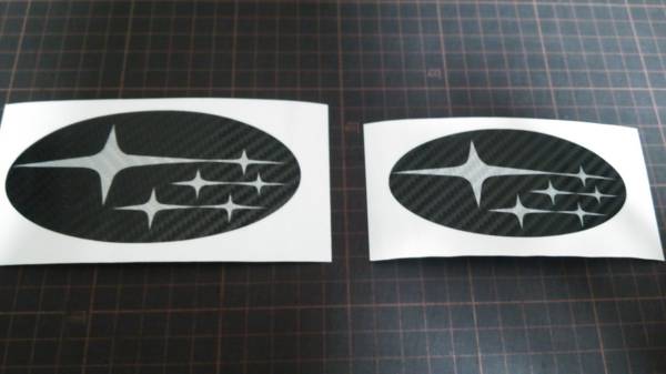 カーボンエンブレムステッカー GT系 GK系 インプレッサ スバル 前後セット 保護フィルム付き※サイズ変更可拍卖