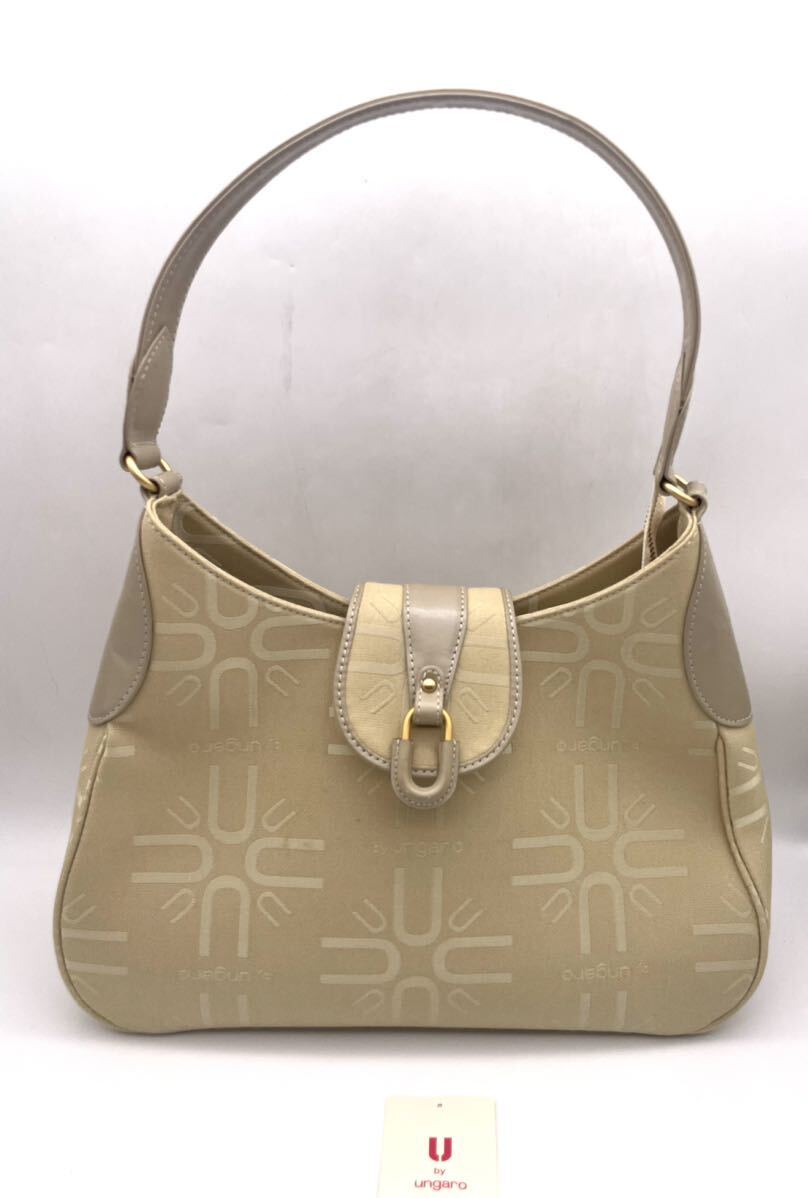 U by ungaro ウンガロ キャンバス×レザー ショルダーバッグ 拍卖