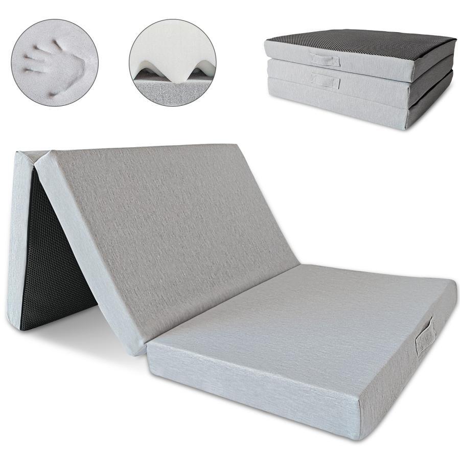 マットレス 三つ折りマットレス 2層高反発 極厚10cm シングル 折りたたみマットレス ベットマット敷布団 両面使用可能 体圧分散マットレス拍卖