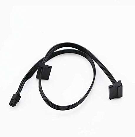 ★★ATXミニ4ピンから2Xライトアングル15ピンSATAハードドライブHDD電源アダプターケーブル(Mini 4 Pin to 2X SATA)19インチ(48cm)拍卖