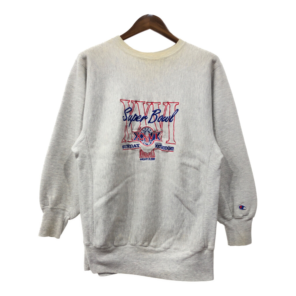 90年代 USA製 Champion チャンピオン REVERSE WEAVE リバースウィーブ NFL スーパーボウル 1992 スウェット (メンズ XL) 中古 古着 Q7195拍卖