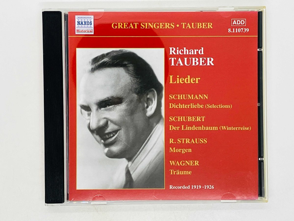 即決CD RICHARD TAUBER Lieder / SCHUMANN Dichterliebe / NAXOS Historical / 8.110739 Z38拍卖