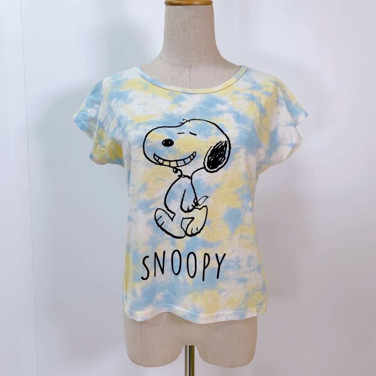 YH0482 PEANUTS ピーナッツ スヌーピー キッズ 半袖 Tシャツ スヌーピープリント 丸首 140サイズ 子供服 かわいい 万能 USED 古着拍卖