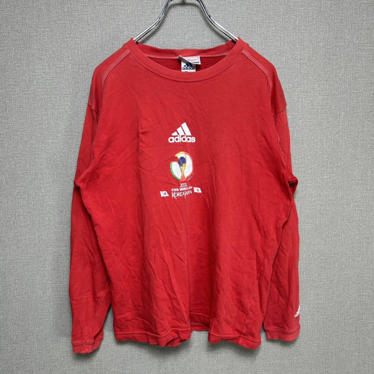 YT1708 【希少】 adidas アディダス 2002 FIFA WORLD CUP KOREA JAPAN 日韓ワールドカップ 記念Tシャツ 160cm 長袖 ロンT拍卖