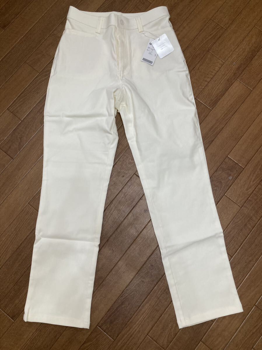 新品★冷感ウルトラストレッチ 美脚パンツ白オフホワイト★M拍卖