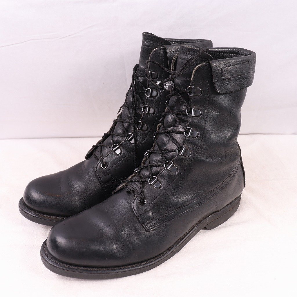 ADDISON SHOE COMPANY 10 1/2 R 米軍 ミリタリーブーツ コンバット ブーツ USアーミー スチールトゥ ブラック 黒 メンズ 中古 eb1254拍卖