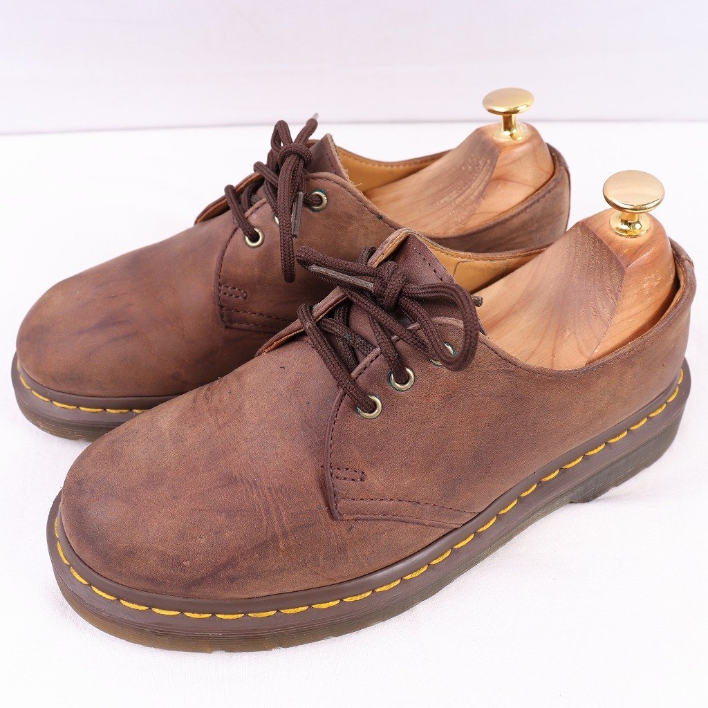 ドクターマーチン UK5/23.5cm-24.0cm/3ホール 茶 ブラウン ヌバック ブーツ レディース dr.martens 中古 古着 dm3898拍卖