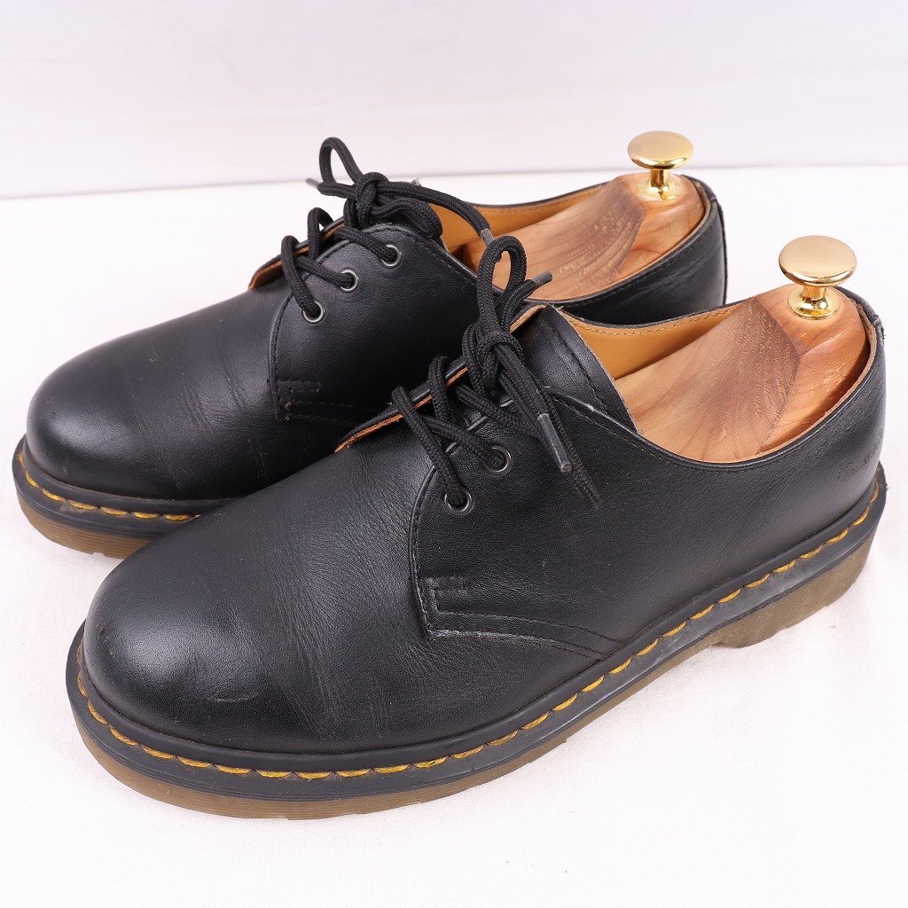 ドクターマーチン UK5/23.5cm-24.0cm/3ホール ブラック 黒 1461 ブーツ レディース レザー 本革 dr.martens 中古 古着 dm3895拍卖