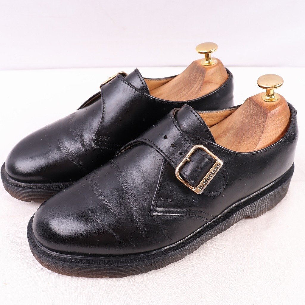 英国製 ドクターマーチン UK4/22.5cm-23.0cm/イングランド製 モンクストラップ 黒 レザー ブーツ dr.martens レディース 古着 dm3922拍卖