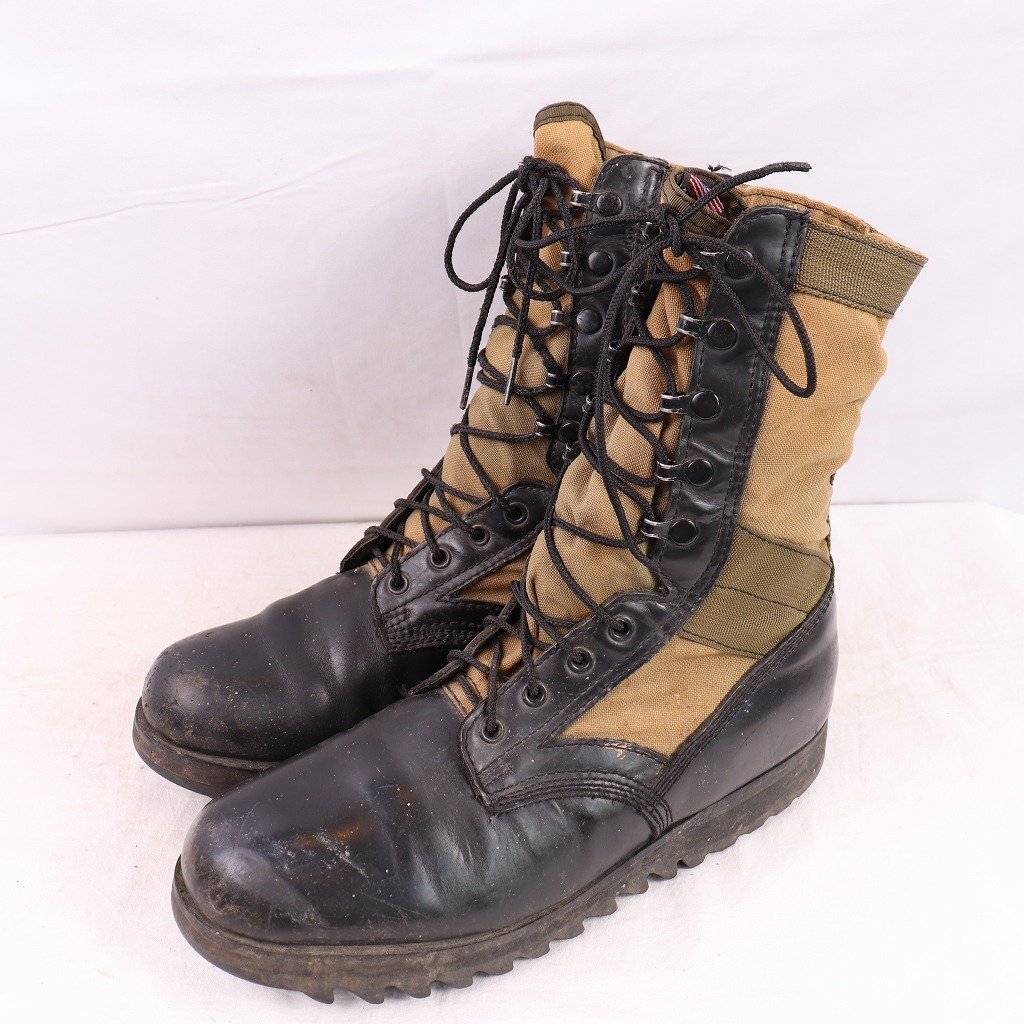 ALTAMA トロピカルブーツ 9 R/ 27.0cm 位 アルタマ ジャングルブーツ オリーブドラブ ブラック ヴィンテージ USA製 usアーミー 中古 eb1290拍卖