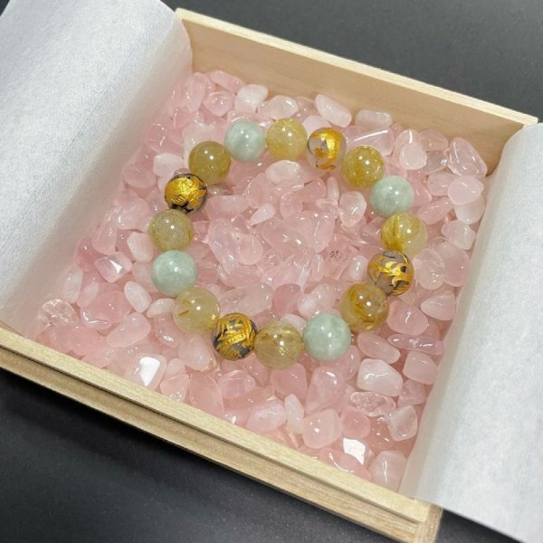 鬼門封じに効果的 開運 天然石セット 御守桐箱 ローズクォーツ さざれ 200g 癒しと安眠を求める方におすすめ プレゼント 贈答品 ギフト拍卖