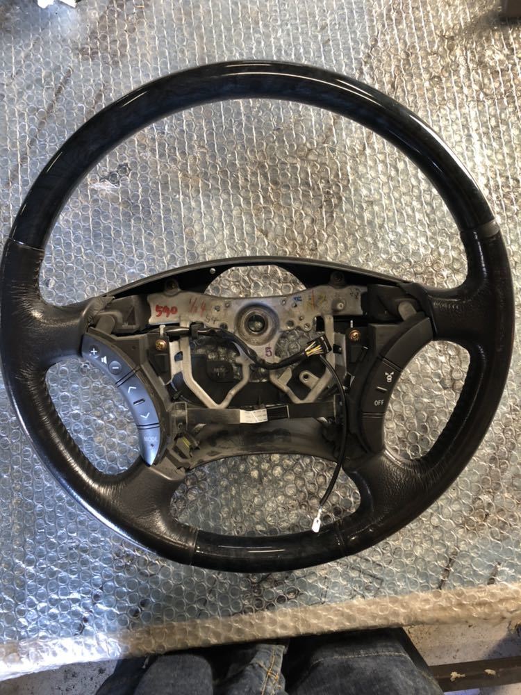 トヨタ ANH 10 アルファード 純正 黒木目調 コンビ ハンドル ステアリング 1-6拍卖