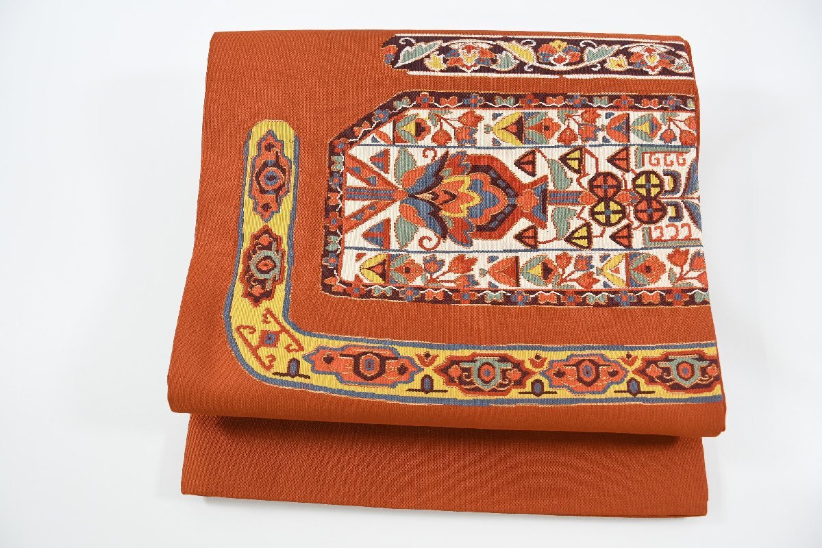 袋名古屋帯 お太鼓柄 幾何学模様 帯丈368cm ★着物屋 ne-10769 桜庭呉服店拍卖