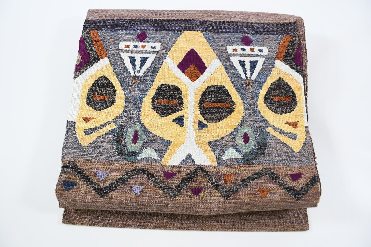 袋名古屋帯 お太鼓柄 幾何学模様 帯丈372cm ★着物屋 ne-10863 桜庭呉服店拍卖