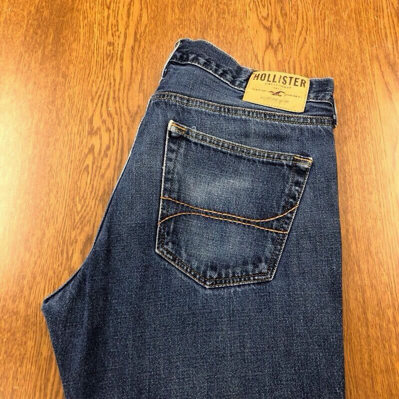 【FF203】HOLLISTER W33 L32 色落ち加工 ジーンズ ジーパン デニムパンツ メンズブランド古着 ホリスター 送料無料拍卖