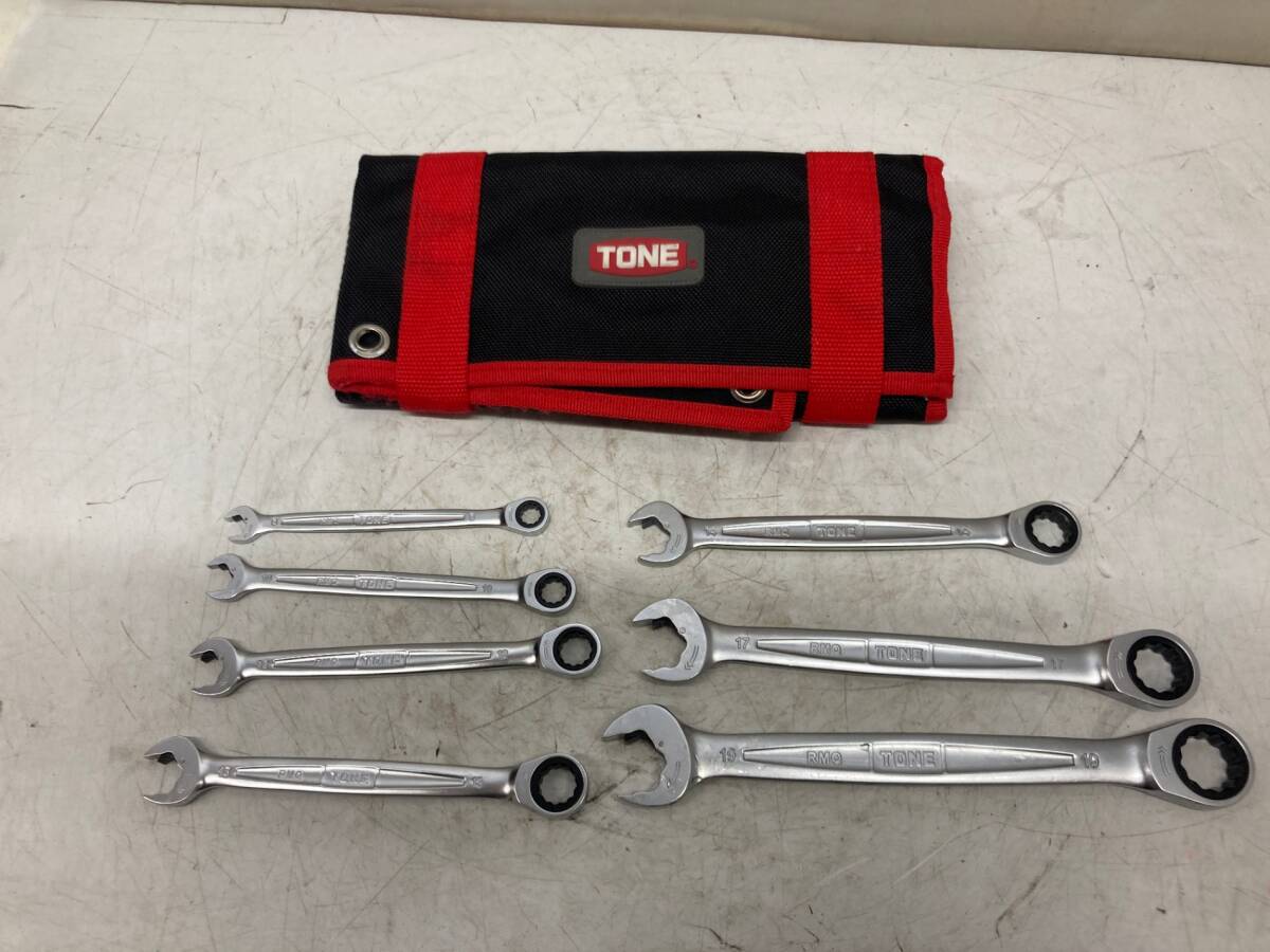 【中古品】TONE ラチェットめがねレンチ 7本セット ITH5JHR93ZWG拍卖