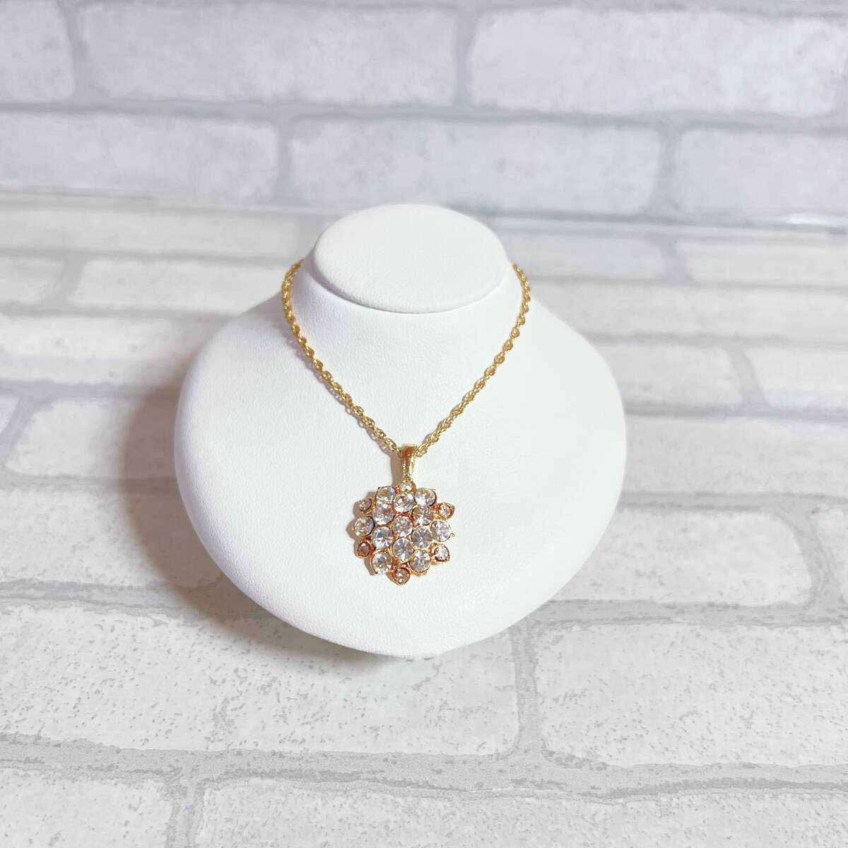 ネックレス ゴールド gold ジルコニア ビジュー ストーン アンティーク ヴィンテージ EL-0601拍卖