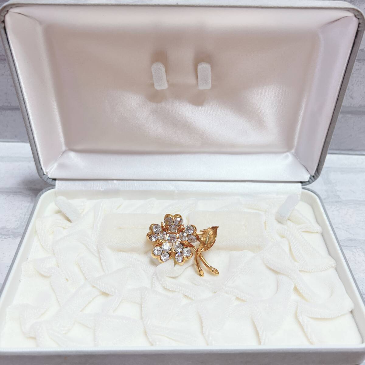 ブローチ ゴールド gold ビジュー フラワー 花 ジルコニア アンティーク ヴィンテージ EL-1113拍卖