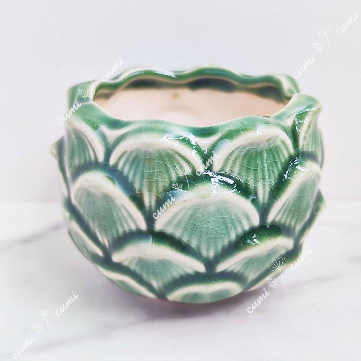 【複割】韓国 小鉢 グリーン 蓮の花 植木鉢 おしゃれ 陶器鉢 多肉 植物 鉢植え 激安 レア インテリア プレゼント 海外 盆栽拍卖