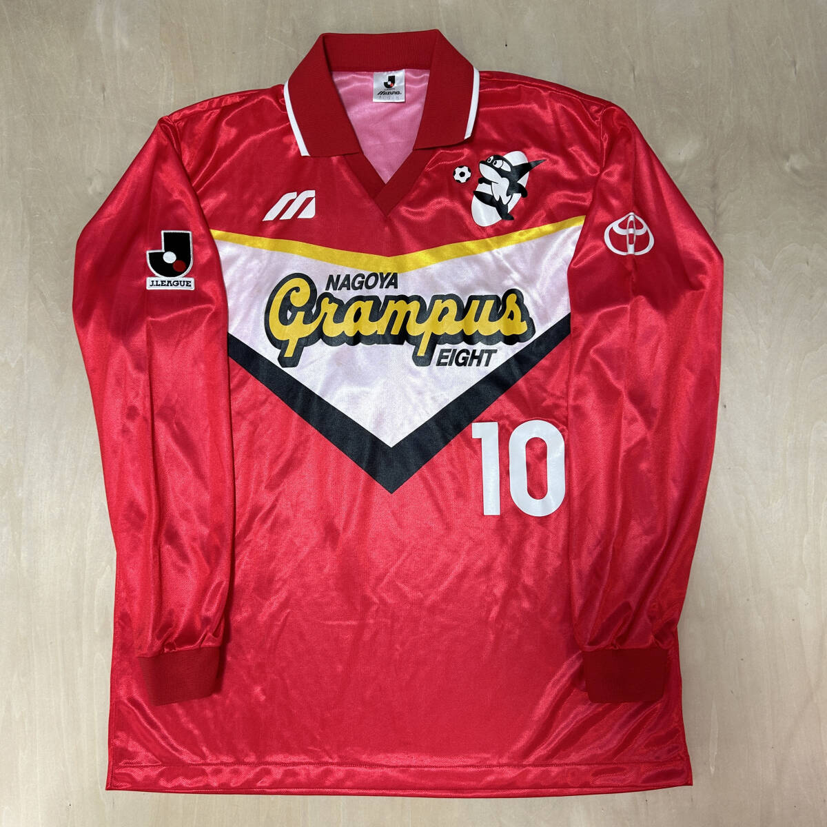 1993 93 名古屋グランパス リネカー 選手支給品 ユニフォーム ストイコビッチ ミズノ 選手用 初代 開幕 ドーハ 炎 Nagoya Grampus Lineker拍卖