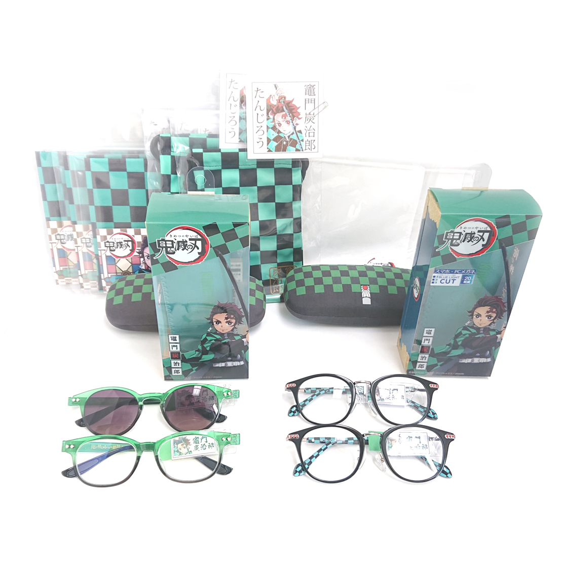 鬼滅の刃 竈門炭治郎 メガネ サングラス PCメガネ 折りたたみメガネケース 眼鏡拭き巾着 おまけ付き 鬼滅奇譚百景 店内ポップ 送料無料拍卖