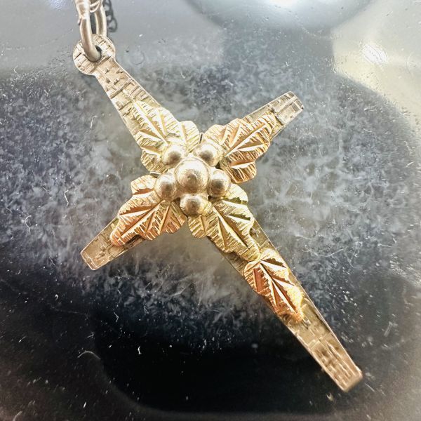 M493*vintage*1970's*クロス*ペンダント*ネックレス*銀925*10K*ゴールド*ファッション*アンティーク*十字架*マリア*キリスト*ジュエリー拍卖