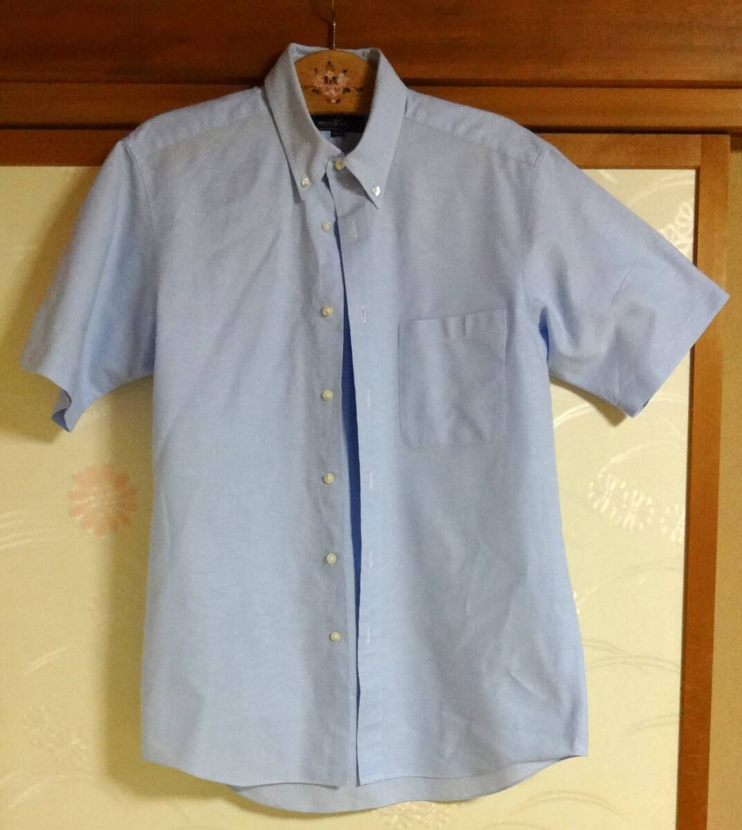 USED!空色・少し厚手のPRESTON HOUSEのMサイズ半袖ワイシャツ拍卖