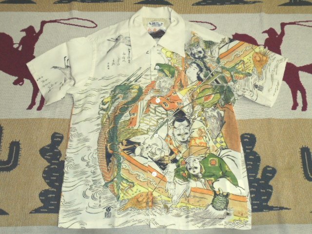 19 東洋 サンサーフ×北斎 SS38198 105 M 半袖 スペシャル アロハシャツ SUN SURF 宝船の七福神拍卖