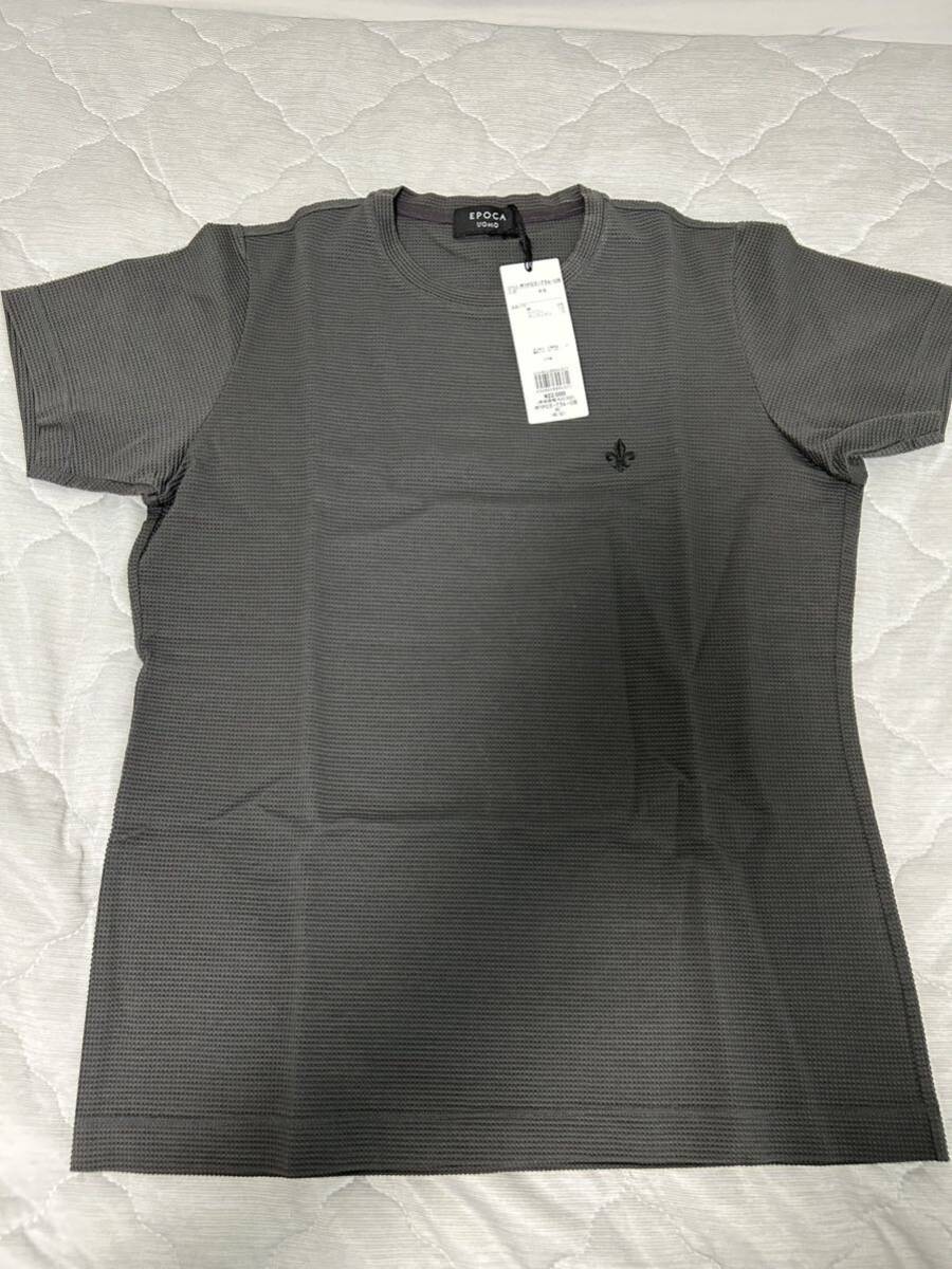 【新品未使用、タグ付き】エポカウォモ Tシャツ スクエアワッフルカットソー Mサイズ(46) チャコールグレー拍卖
