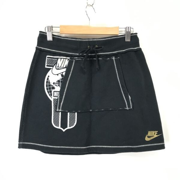ナイキ/NIKE★スウェット/ミニスカート【レディースM/黒/black】台形スカート/Skirts◆BH787拍卖