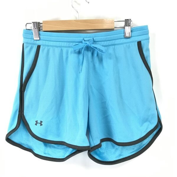 UNDER ARMOUR★ショートパンツ【レディースSM/股下12cm/水色】アンダーアーマー/スポーツウェア/ボトムス/メッシュ/Pants◆BH796拍卖