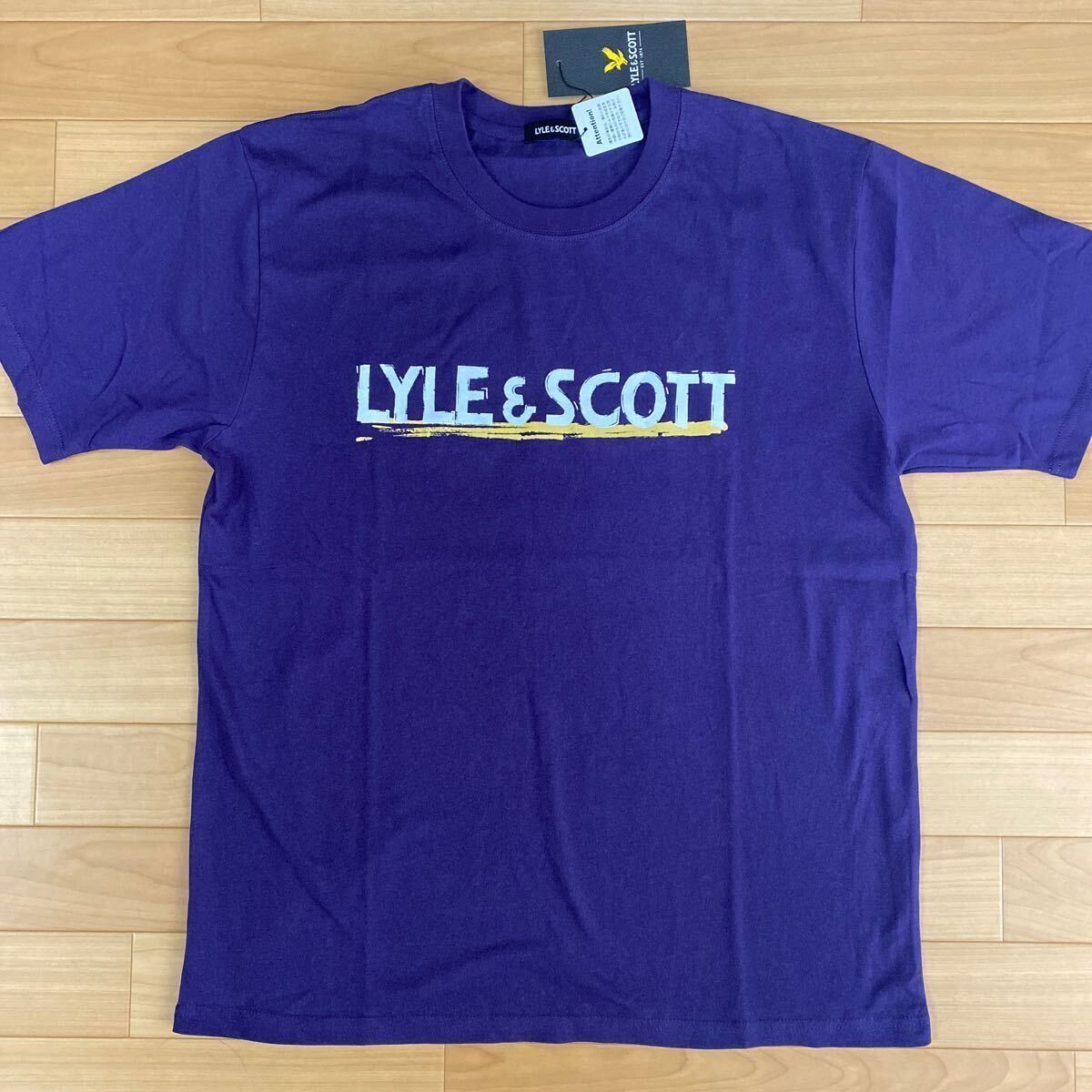 L ライル&スコット LYLE&SCOTT 新品 半袖Tシャツ トップス 紫 綿100% メンズ 紳士 アウトドア スポーツ ゴルフウェア 旅行 golf レジャー拍卖