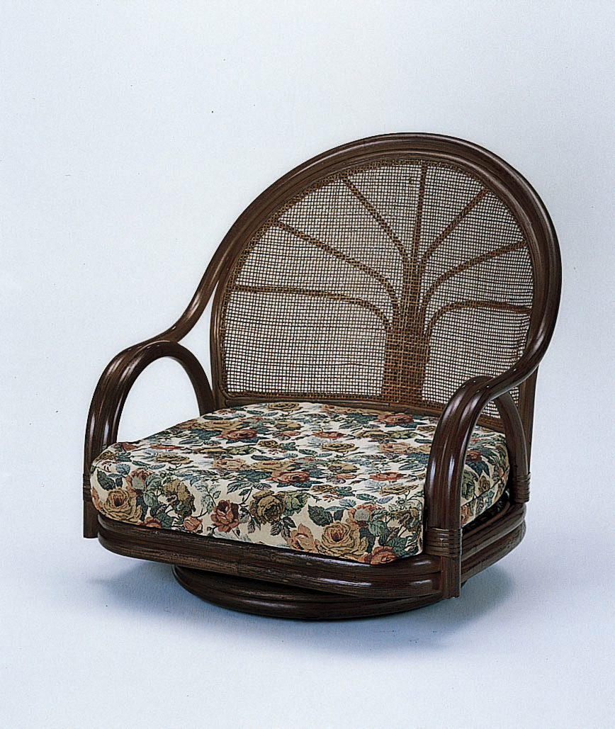 今枝 ラタン 籐 座椅子 ワイド回転イス ロータイプ S3003B拍卖