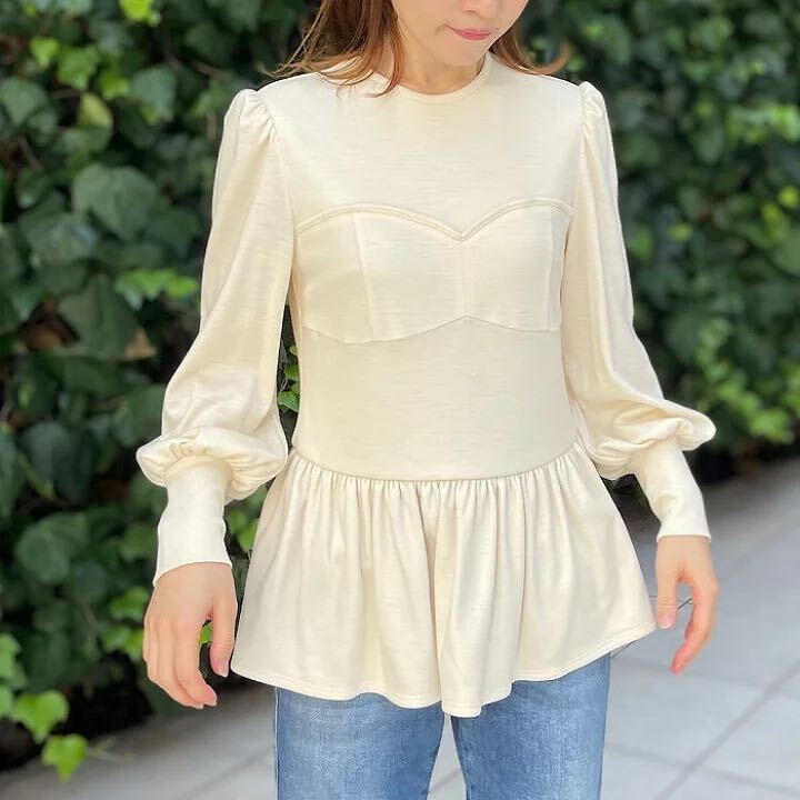 ボーダーズアットバルコニー WEEKEND ビショップスリーブトップ 36 カットソー チュニック拍卖