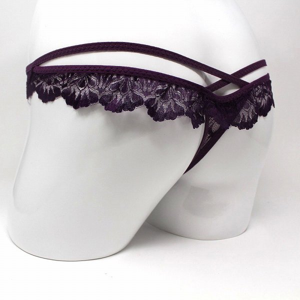 「awk-a2」 フリル レース Tショーツ タンガ ( パープル ) 大人 かわいい セクシー ランジェリー インナー 下着拍卖
