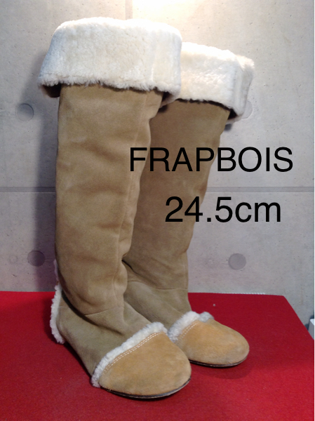 【売り切り!!送料無料!!】A-33 中古激安!! FRAPBOIS フラボア ロングブーツ!! 24.5cm 箱無し!拍卖