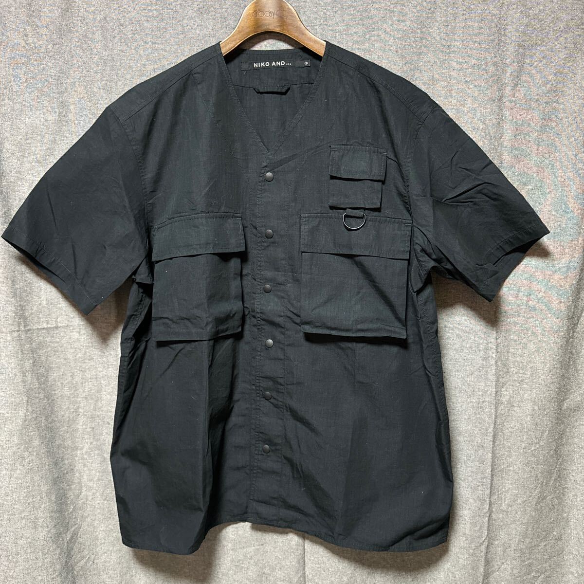 未使用 ニコアンド ミリタリーシャツ オープンカラー M ぬ拍卖