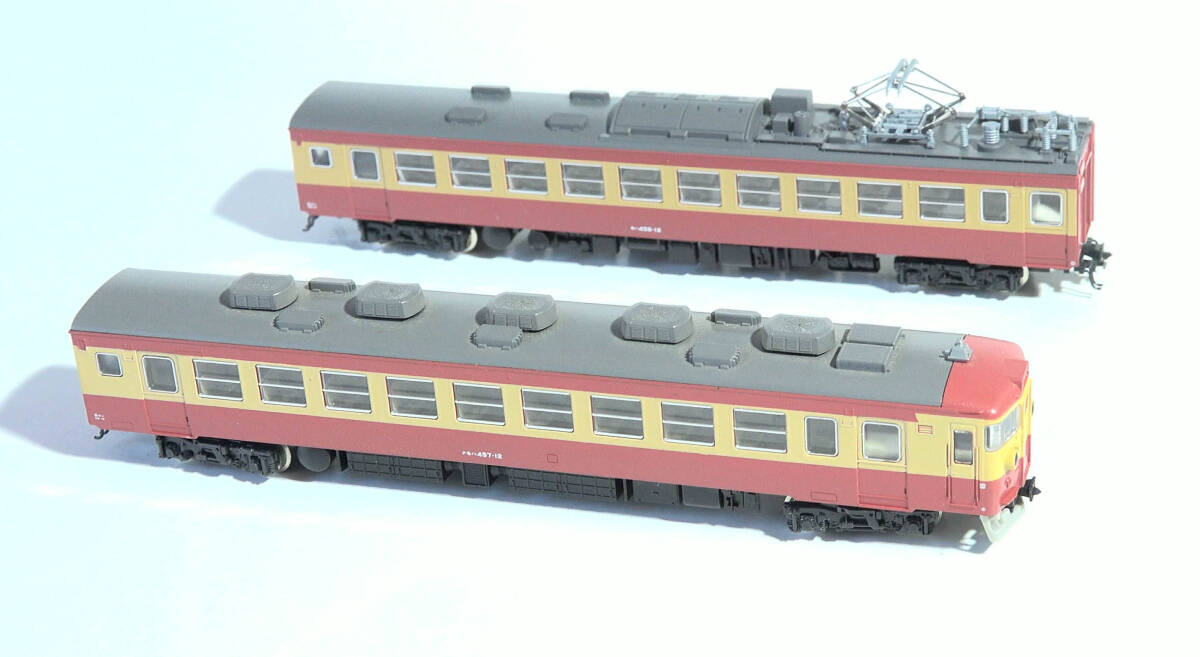 【F3JH05●】KATO「クモハ457」「モハ456」計2両 ケースなし動力なし 457系急行形電車 中古Nゲージ ジャンク カトー拍卖