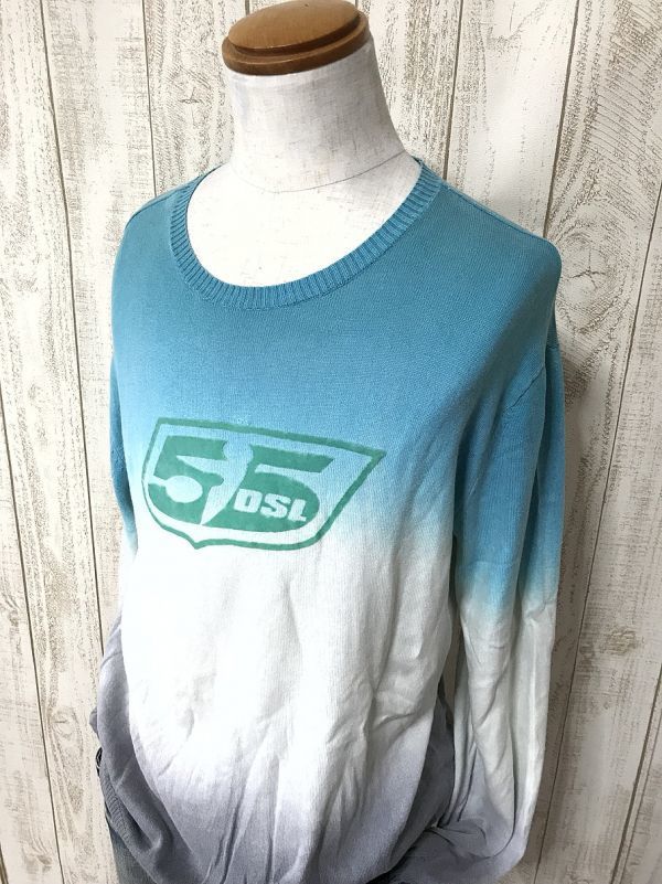 お勧め・グラデーション】55 DSL ディーゼル 薄手 コットン ニット XL ヴィンテージ拍卖