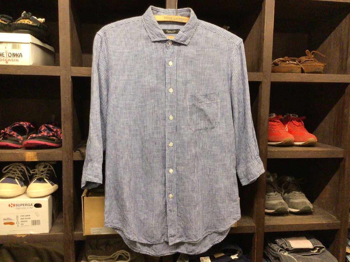 UNITED ARROWS GINGHAM CHECK HEMP SHIRT SIZE M ユナイテッド アローズ ギンガム チェック ヘンプ シャツ 麻拍卖