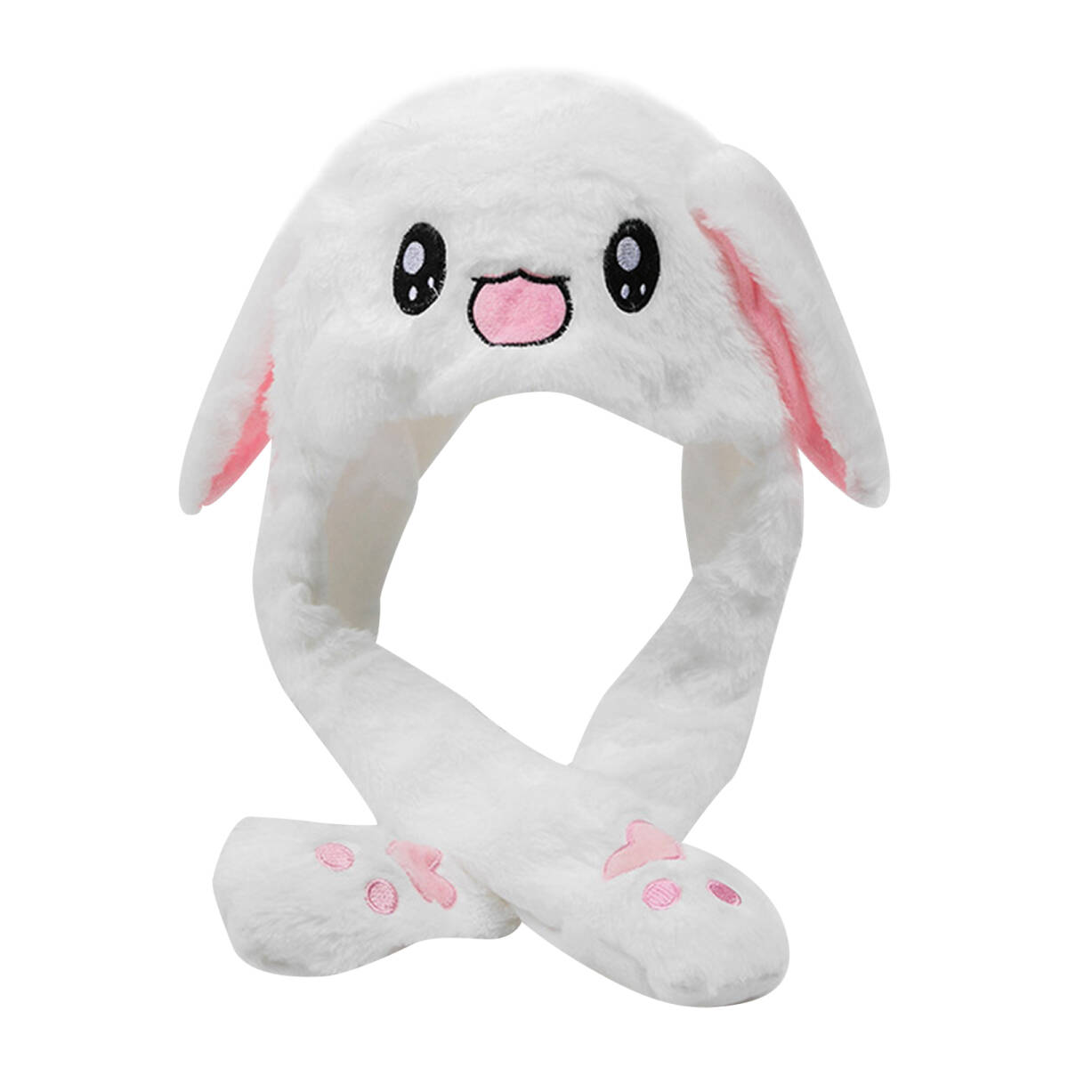 動くウサギの耳つき帽子 肉球エアバッグ カートゥンぬいぐるみ帽子 かわいいウサギの帽子 コスプレ可用 ヘッドアクセサリー ;J486;拍卖