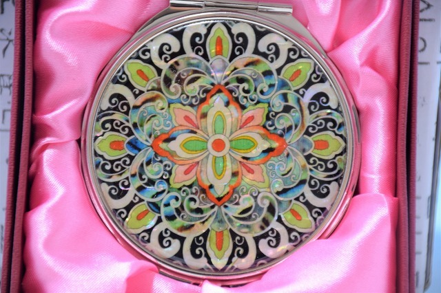 ◆◆韓国 伝統工芸◆螺鈿細工 コンパクトミラー◆唐草3◆送料無料!◆◆拍卖