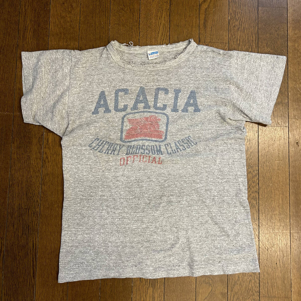 80's 80年代 CHAMPION チャンピオン グレー Tシャツ U.S.A. ACACIA Mサイズ 古着 vintage【B】拍卖