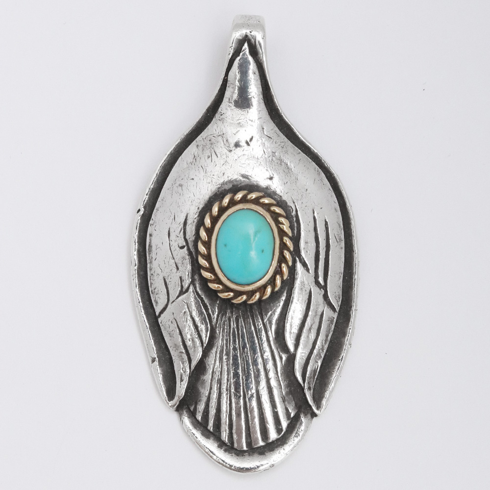 GORO'S 金縄ターコイズ付きスプーン シルバー ゴローズ ネックレストップ ペンダント チャーム拍卖