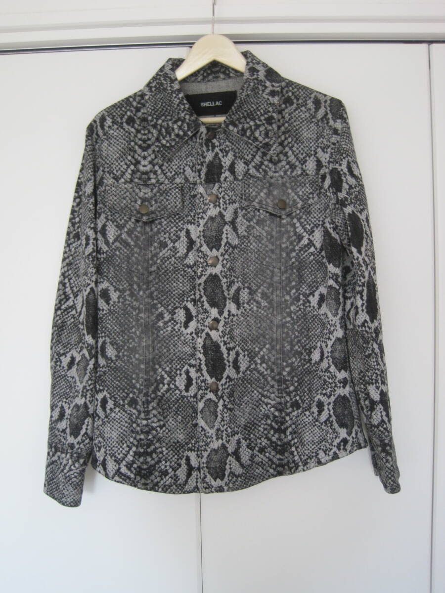 SHELLAC シェラック 蛇柄 デニムシャツブルゾン スナップボタン拍卖