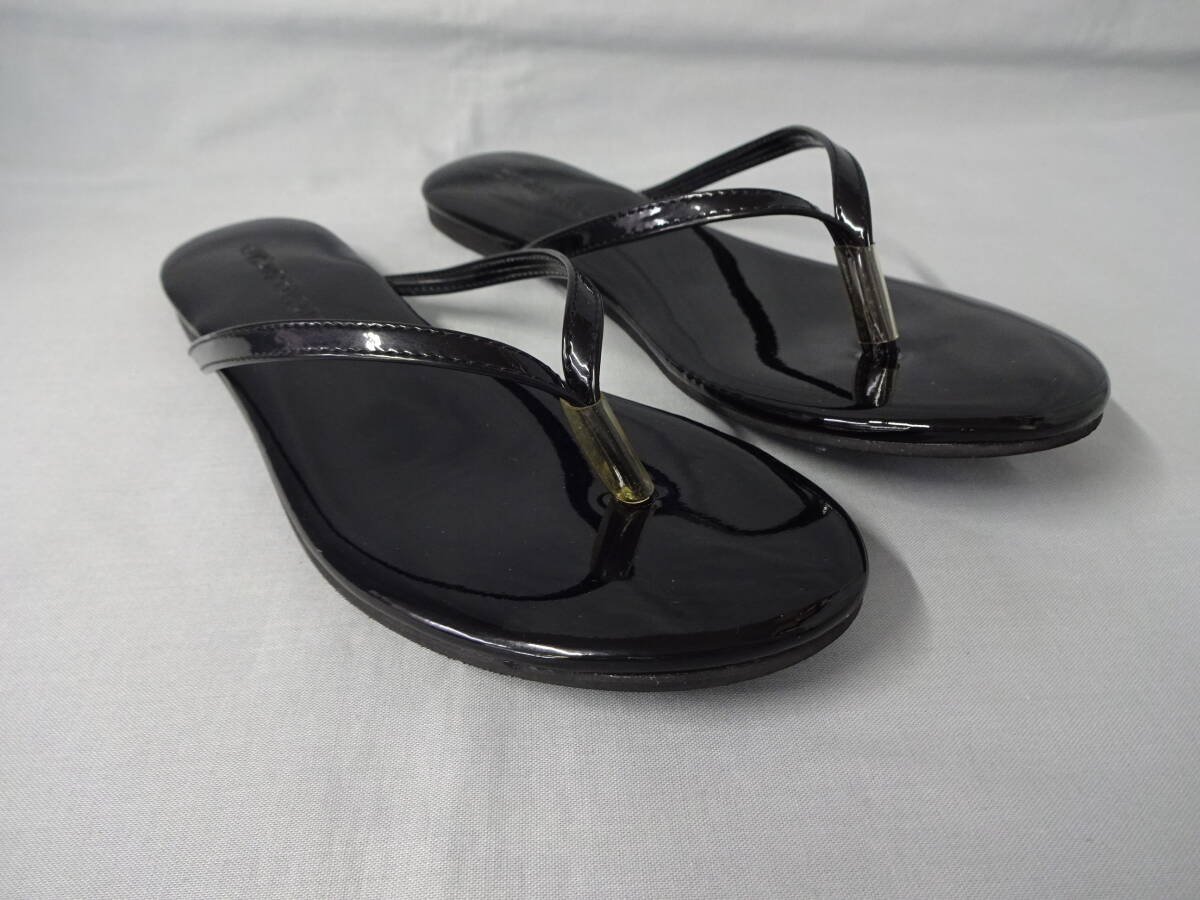 SUGAR SUGAR シュガーシュガー エナメル ブラック トング サンダル NO726481 サイズLL25cm拍卖